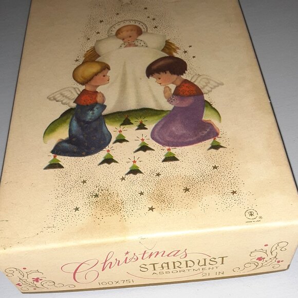 MCM Vintage Christmas Cards * 5 Boxed Cards / 4 Envelopes * Stardust c1950-60 - Picture 13 of 13